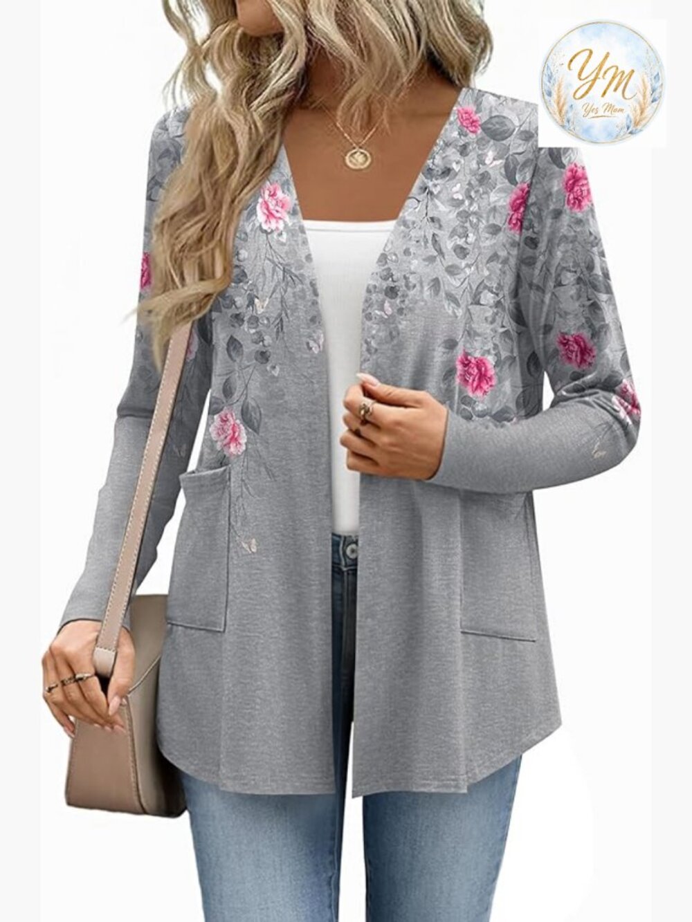 Lightweight Long Sleeve Open Front Cardigan with Pockets